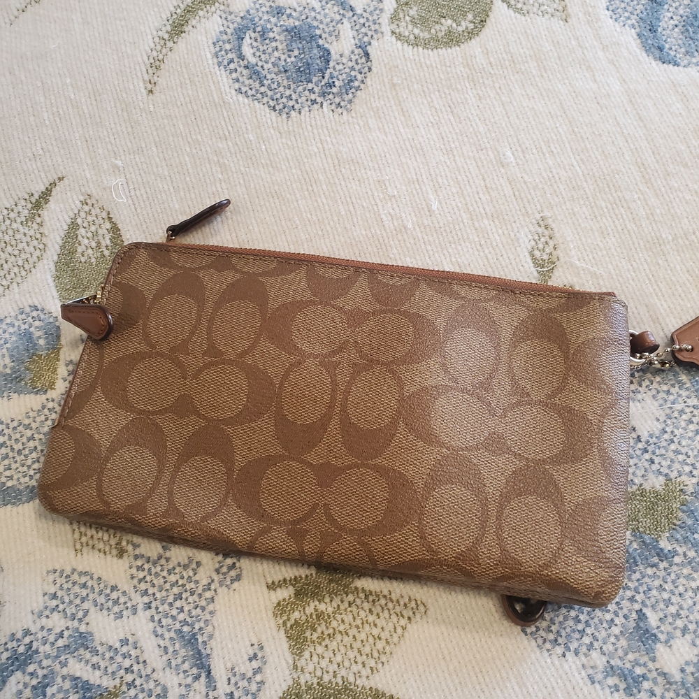 Coach Brown Signature Wristlet - Picture 2 of 8